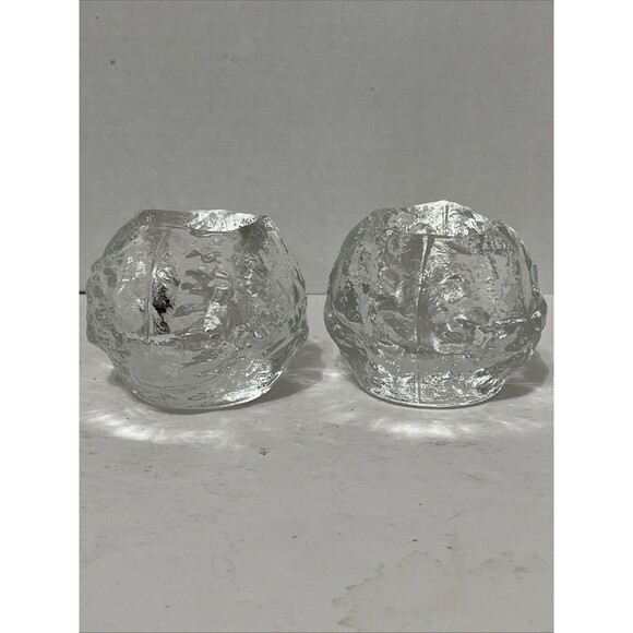 Vintage Kosta Boda SNOWBALL 3" Votive Candle Holders Sweden - Set of 2 - Picture 3 of 6